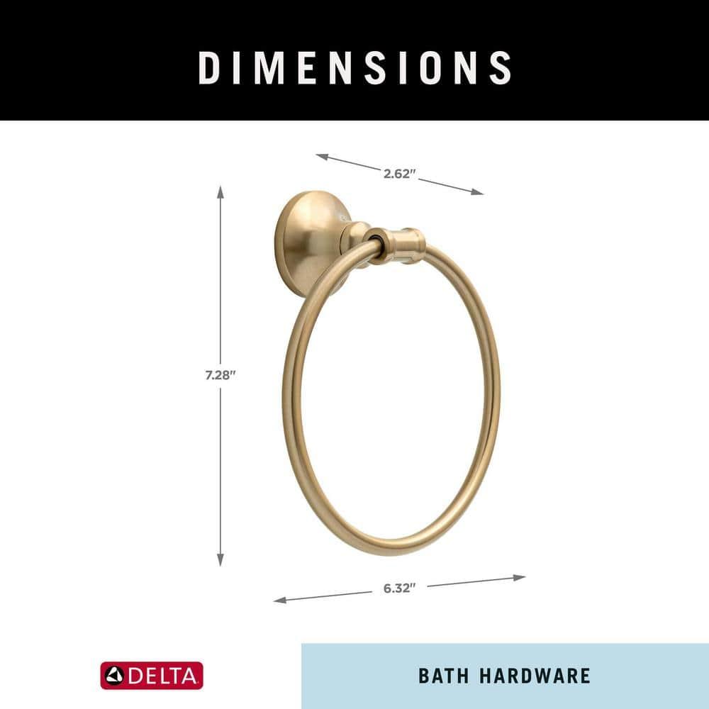 Delta Chamberlain Wall Mount Round Closed Towel Ring Bath Hardware Accessory in Champagne Bronze