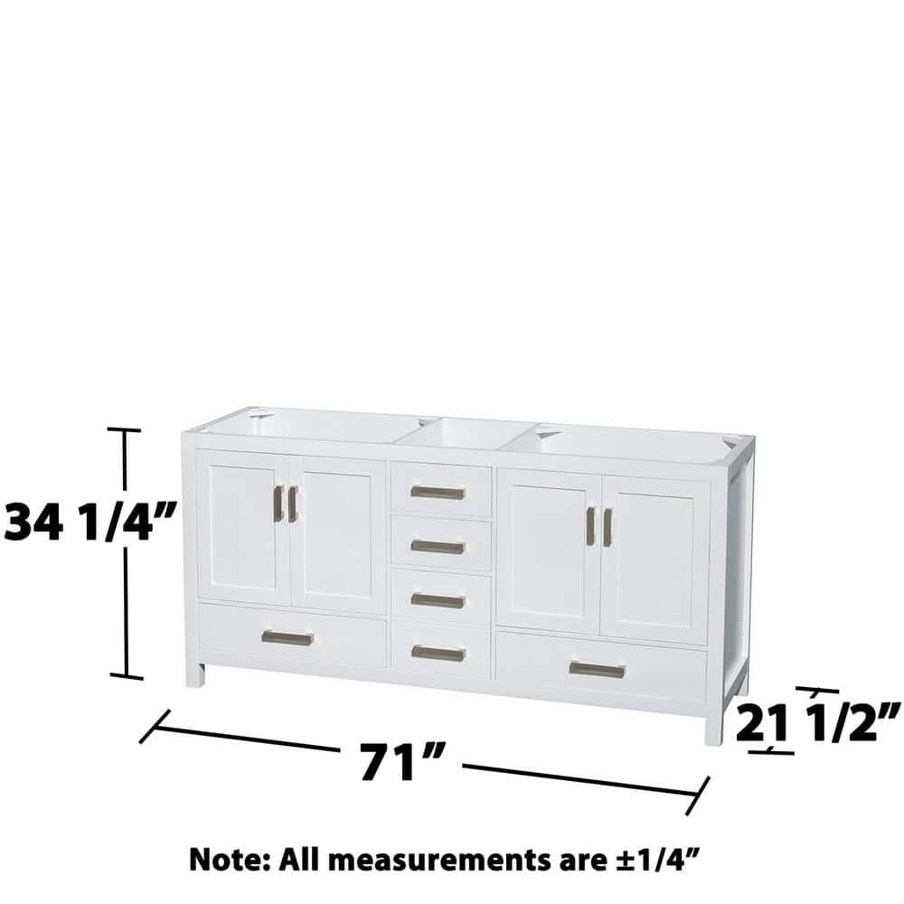 Wyndham Collection Sheffield 71" Freestanding Double Vanity Base Only