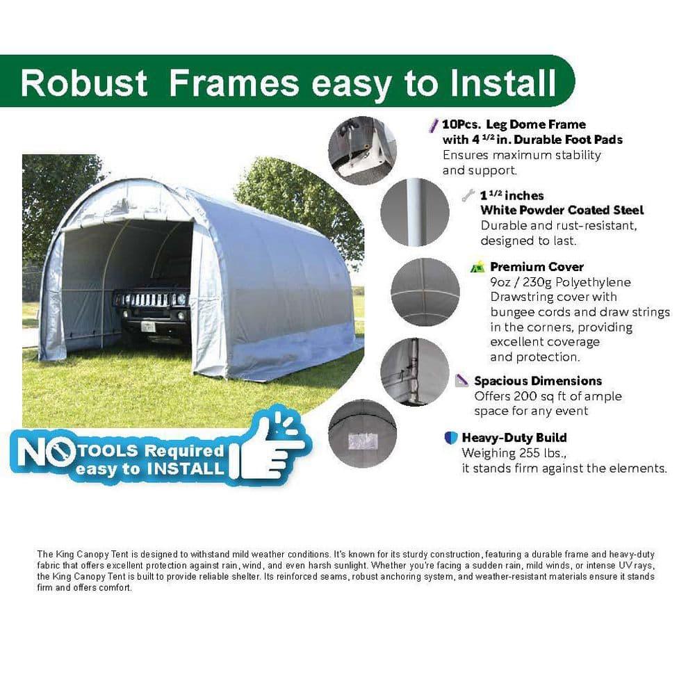 King Canopy Dome 10' W x 20' D Garage