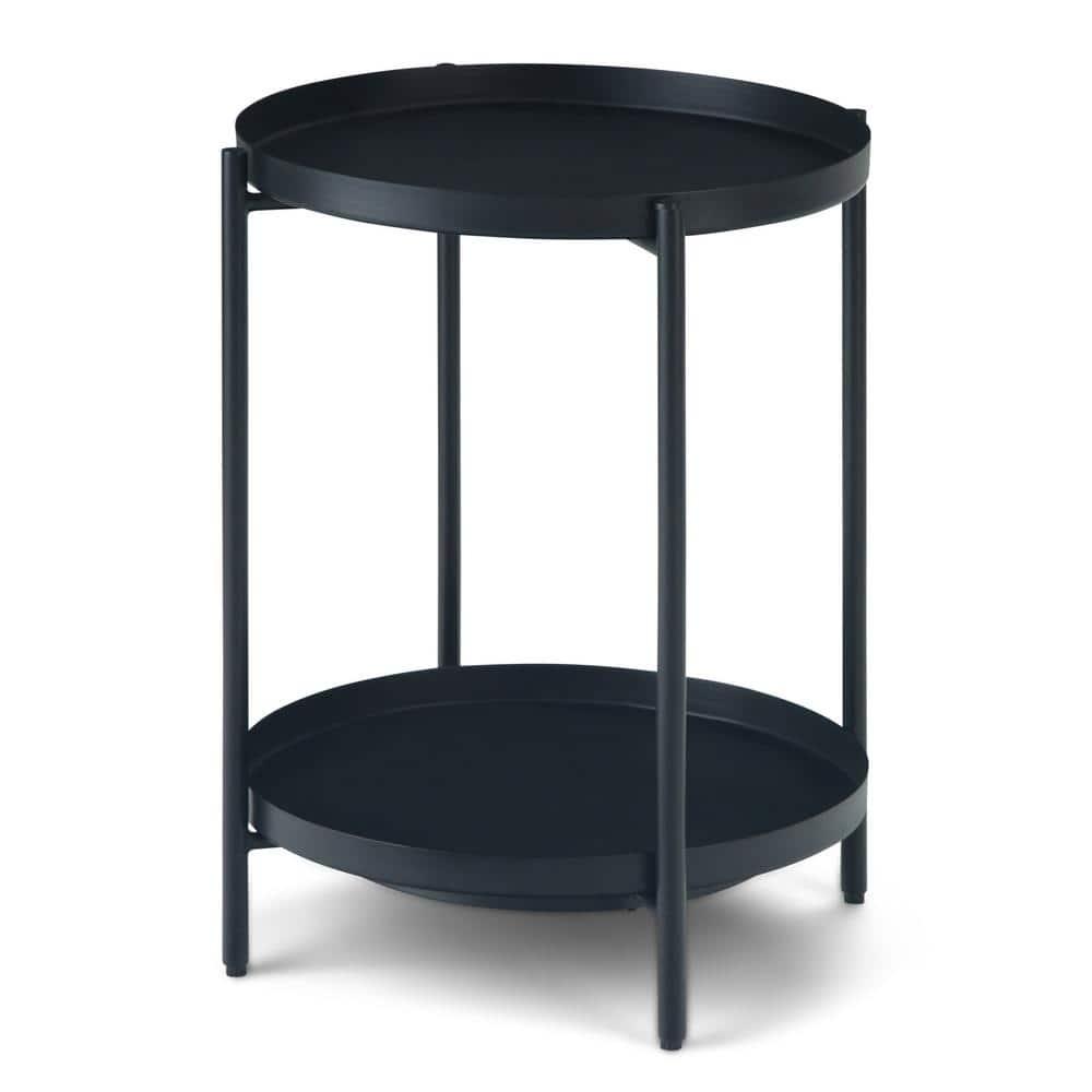 Simpli Home Monet Industrial 17 " Metal Metal End Table in Black