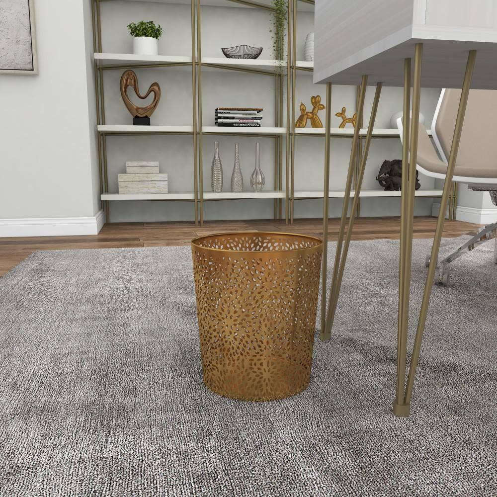 Modern Perforated Design Round Metal Waste Basket