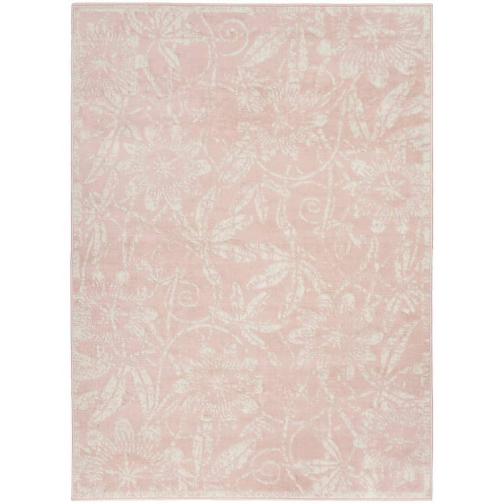 Whigham Floral Pink/White Area Rug