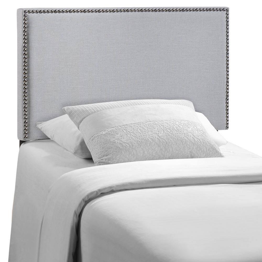 Region Sky Gray Twin Nailhead Upholstered Headboard