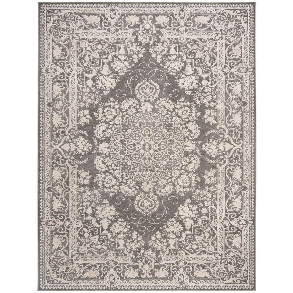 Reflection RFT664 Power Loomed Indoor Area Rug - 8'x10' - Dark Grey/Cream - Safavieh