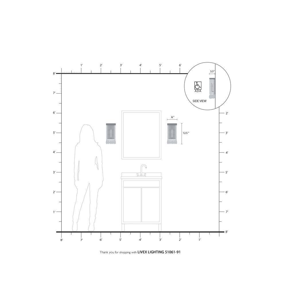 Livex Lighting Elizabeth 1 - Light Wall Light in  Brushed Nickel