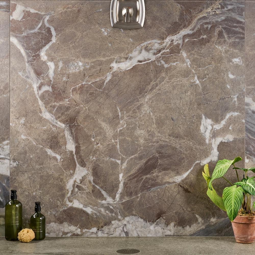 Signature 47.24 In. X 47.24 In. Marble Look Satin Porcelain Floor And Wall Tile (30.98 Sq. Ft. / Case)