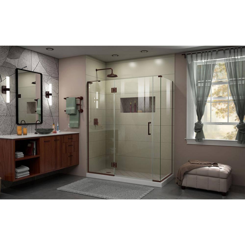 Unidoor-X 58.5" W x 34.38" D x 72" H Frameless Rectangle Shower Enclosure