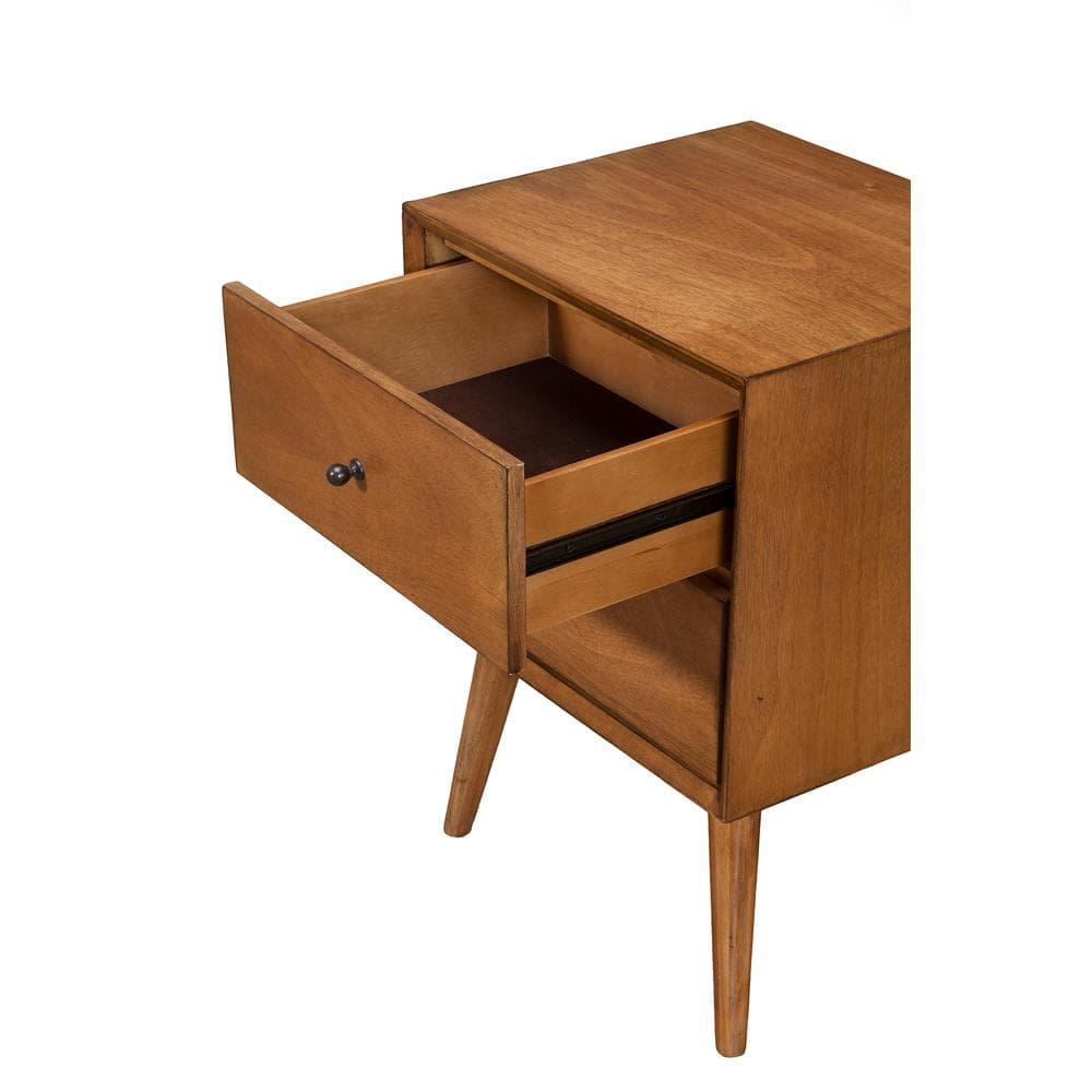Alpine Furniture Flynn Nightstand, 18" W x 15" D x 26" H, Acorn