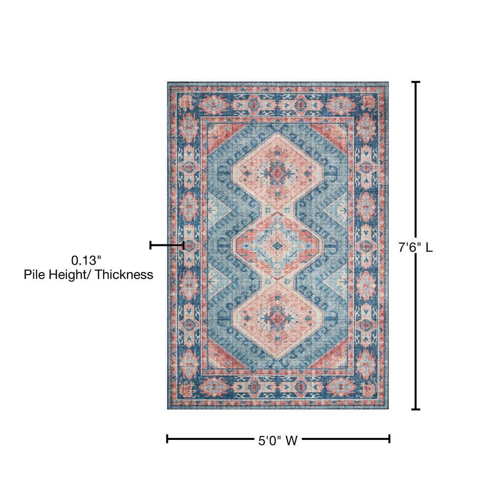 Loloi II Skye Oriental Turquoise / Terracotta Area Rug