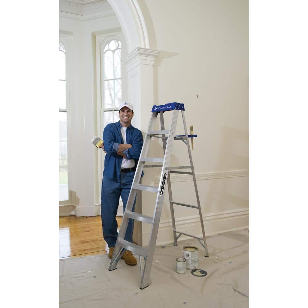 Louisville Ladder 10 ft. Aluminum Step Ladder with 250 lbs. Load Capacity Type I Duty Rating