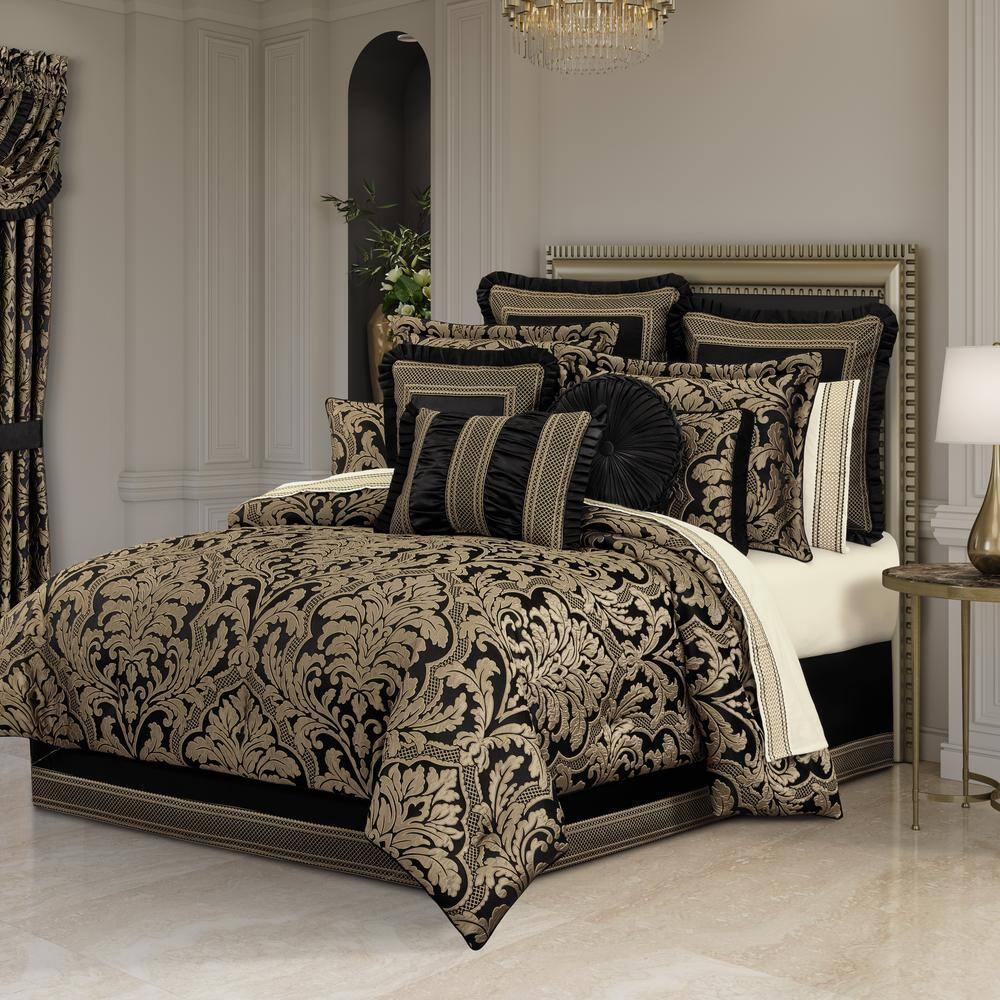 Five Queens Court Branson Black & Euro Sham