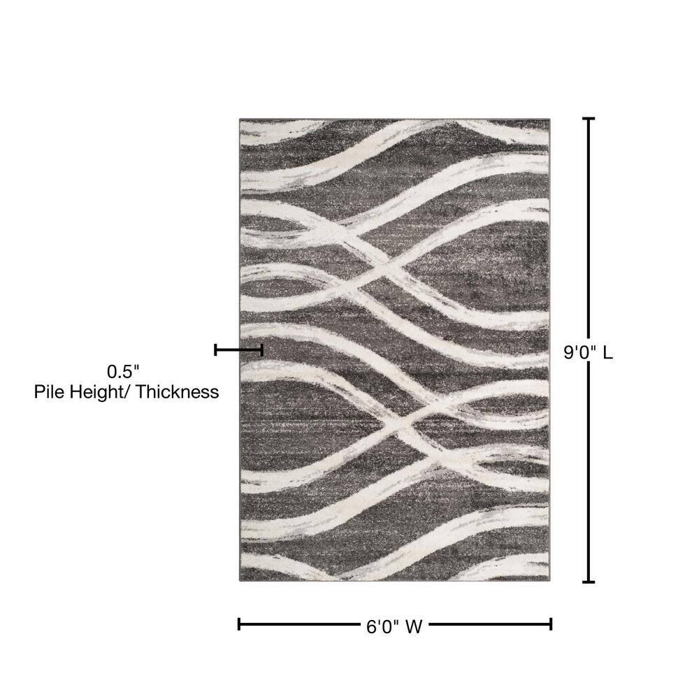 Adirondack ADR125 Machine Made Indoor Area Rug - Charcoal/Ivory - 6'x9' - Safavieh