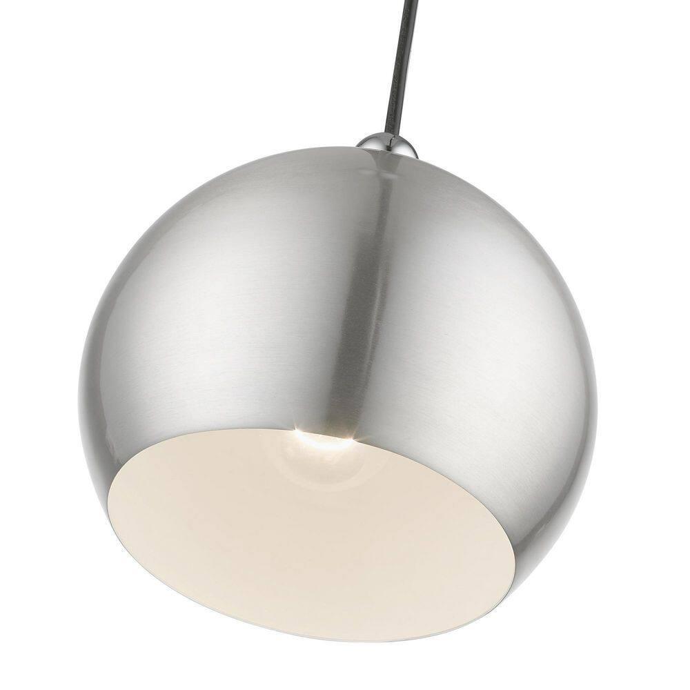Livex Lighting Stockton 1 - Light Pendant in  Brushed Nickel/Polished Chrome