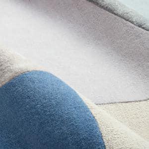 Town & Country Luxe Olso Abstract Colorblock Handcrafted Area Rug Beige/Blue/Grey