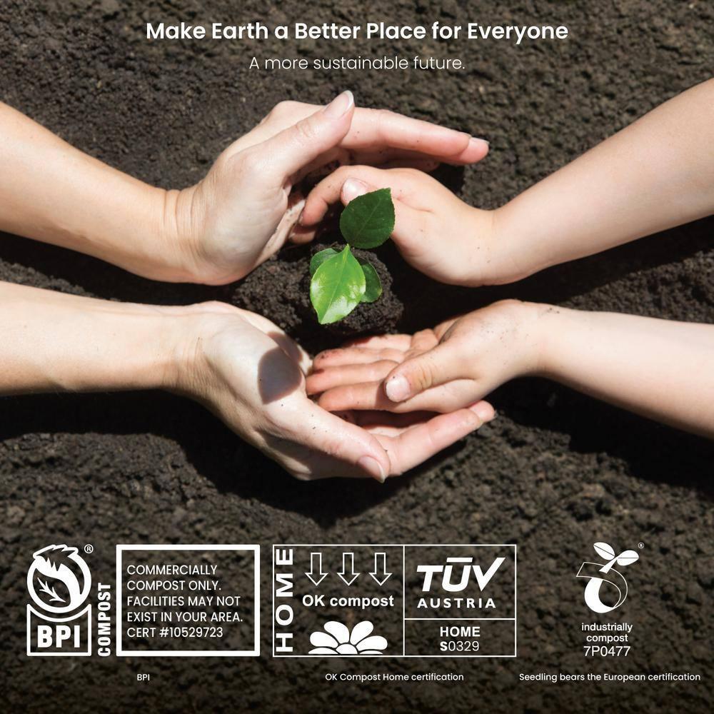 2.6 Gal. Compostable Kitchen Trash Bags 100-Count with Drawstring Handle