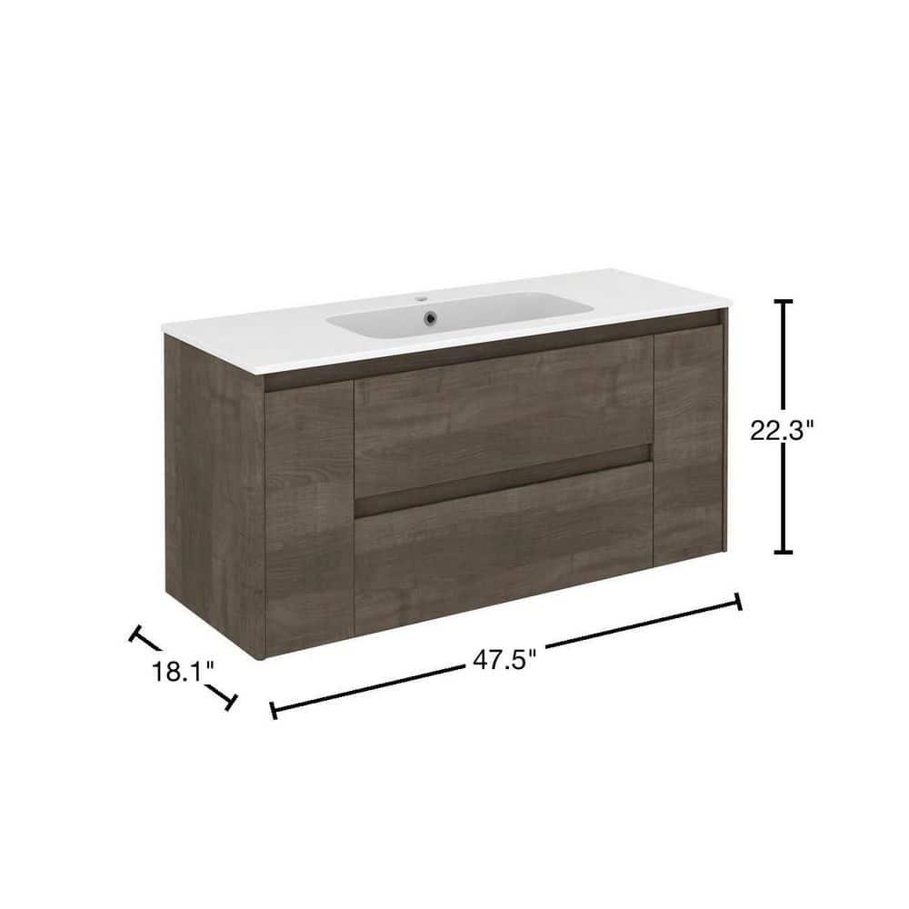 Ws Bath Collections Ambra 120 Ambra 48" Wall Mounted Single Basin Vanity Set - Wood