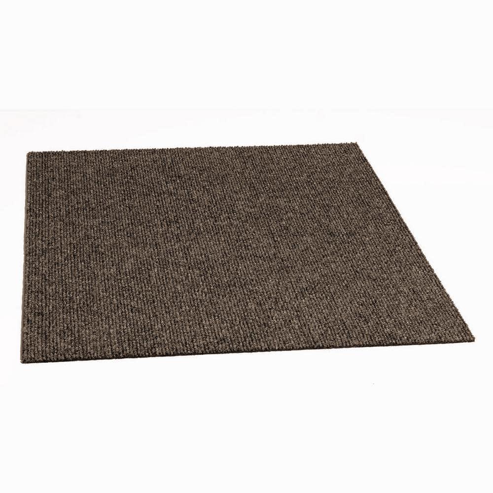 18" 16pk Rib Carpet Tiles Espresso - Foss Floors: Indoor/Outdoor, Pet-Friendly, Woven Polyester