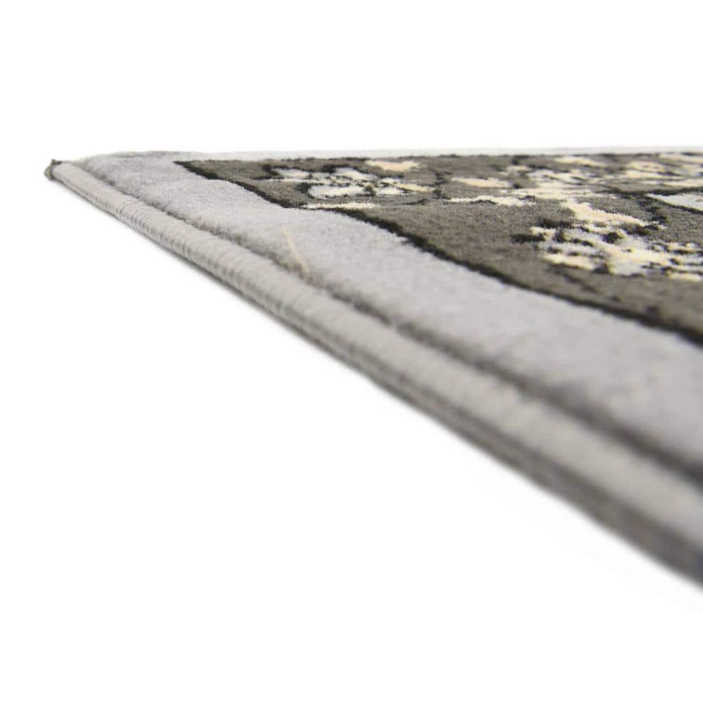 Handmade Espahan Dark Gray Synthetic Rug 4' x 6'