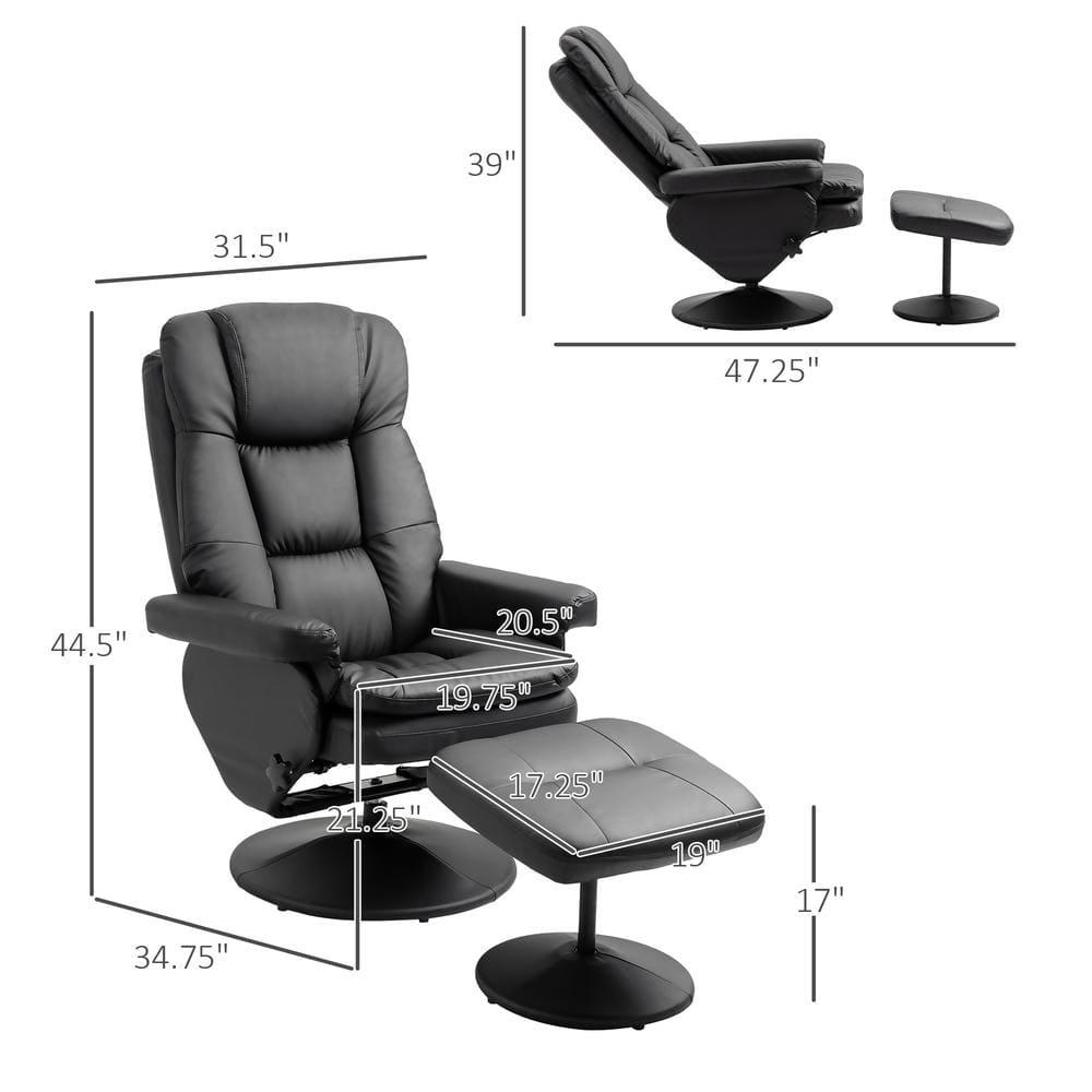 Faux Leather Recliner with Ottoman