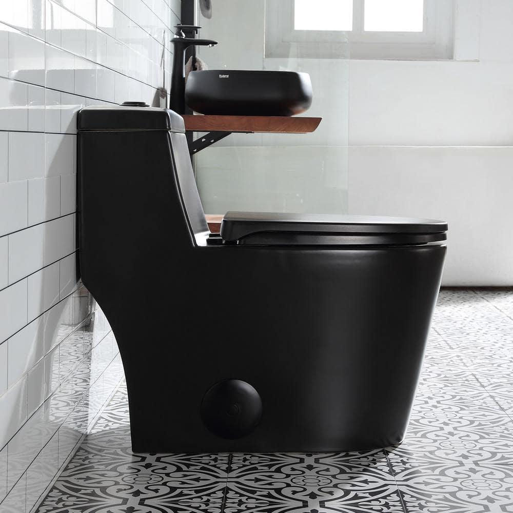 Greta Tornado Powerful Flush One-Piece Toilet, 1.28 GPF Elongated Floor Mounted