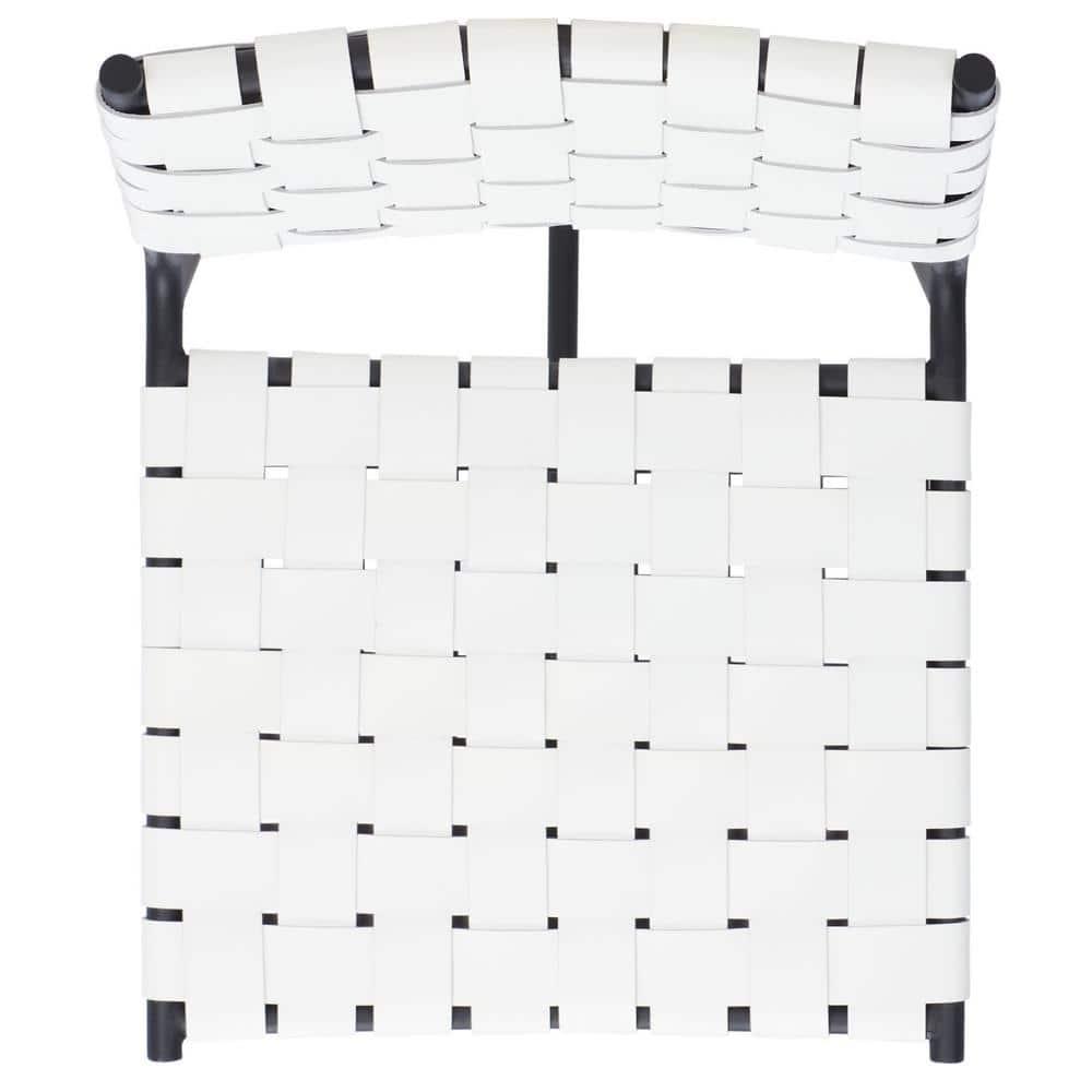 Olenna Woven Counter Stool - BST3011 - White/Black - Safavieh