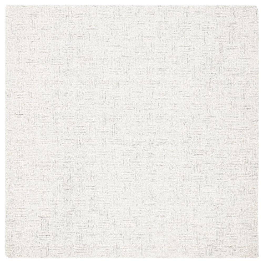 Micro-Loop MLP537 Hand Tufted Indoor Area Rug - Light Grey/Ivory - 5'x5' - Safavieh