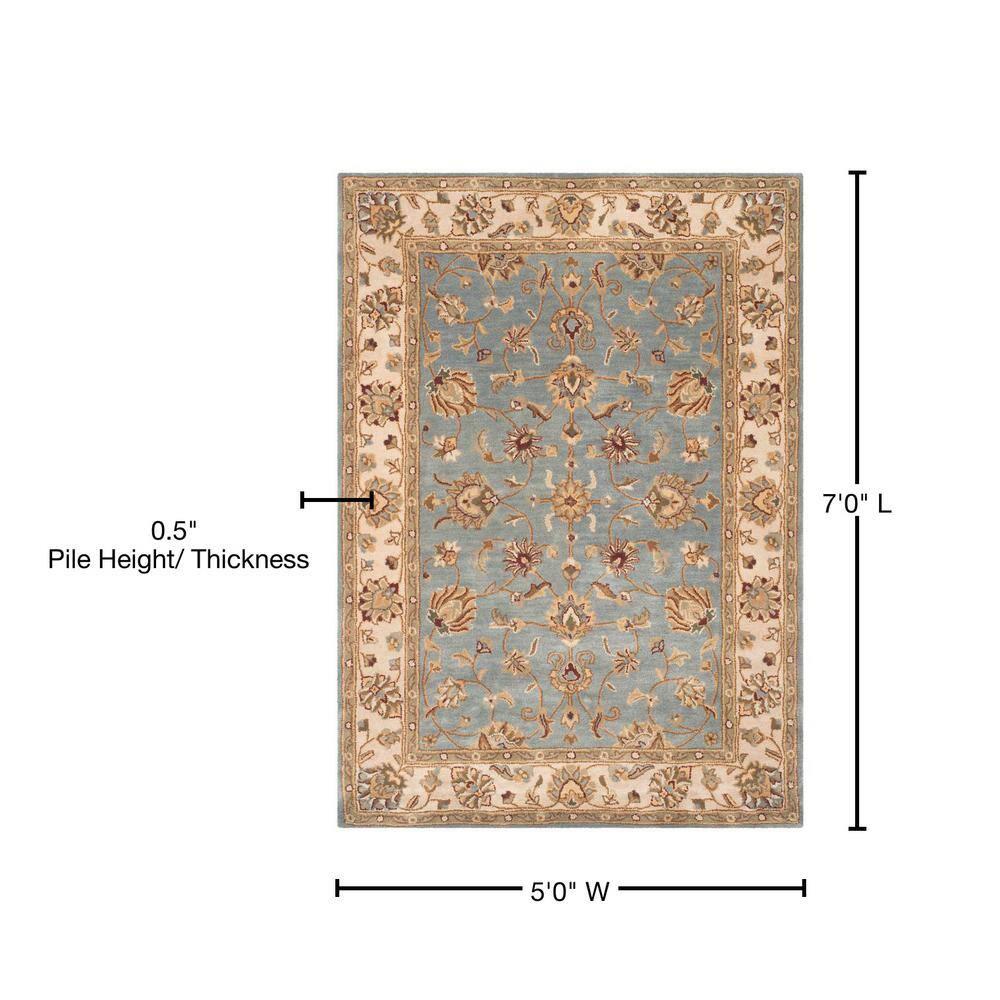Royalty ROY343 Hand Tufted Area Rug - Blue/Beige - 5'x7' - Safavieh.