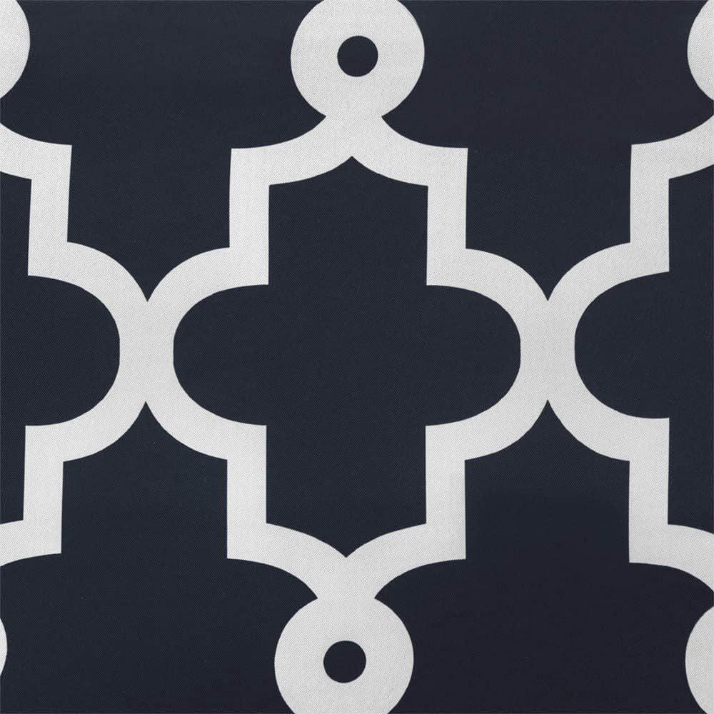 TOWN & COUNTRY EVERYDAY Ironwork Geo Trellis Sateen Indoor Curtains, Room Darkening Blackout, Grommet Top, Energy Efficient, 2-Pack Set, 52"x96", Peacoat Blue