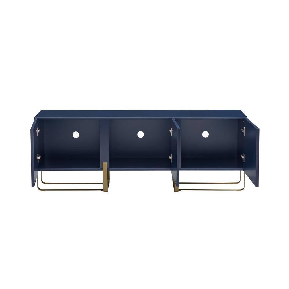 miBasics Forast Modern 3 Door Storage TV Stand for TVs up to 65" Indigo Blue