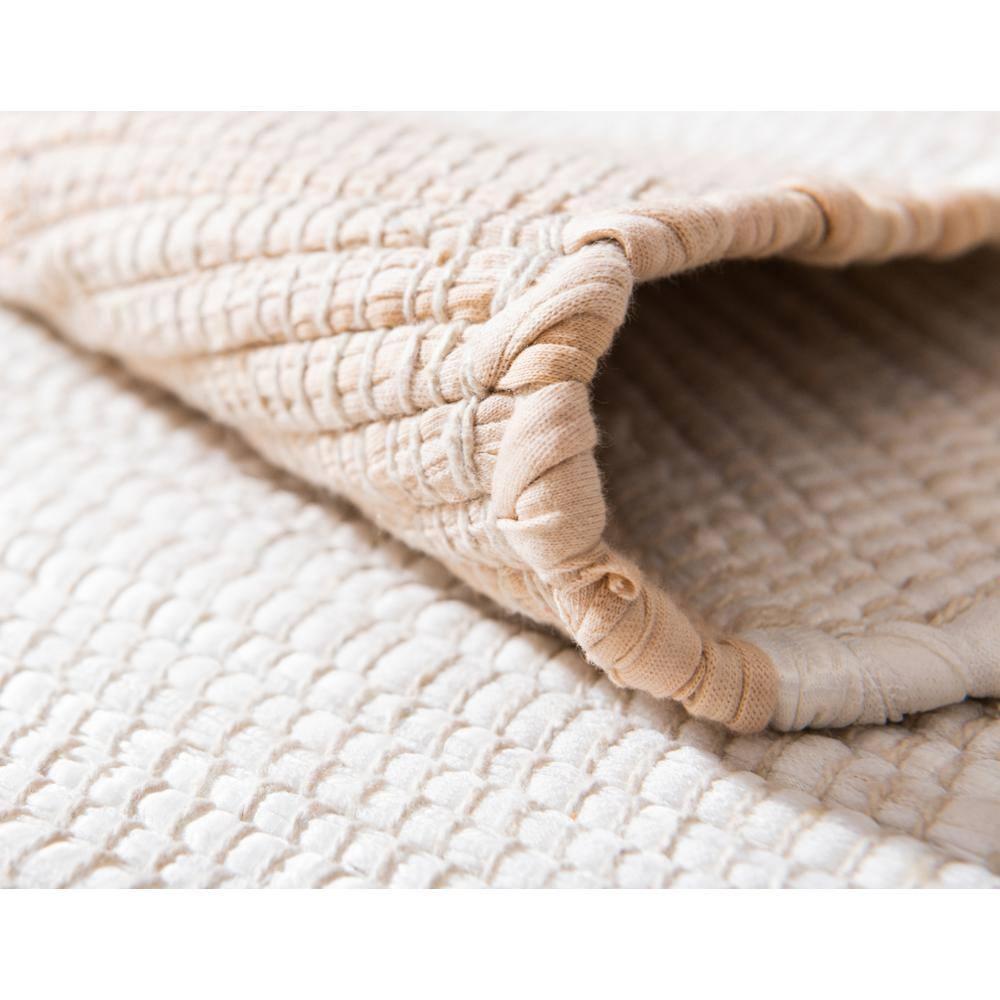 Unique Loom Chindi Rag Collection Area Rug - Striped (6' 1" x 9' Rectangle Beige/Ivory)