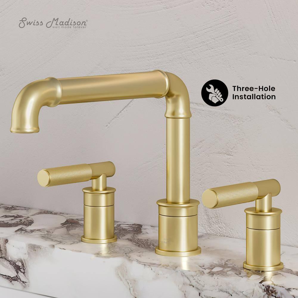 Avallon 8 in. Widespread, Sleek Handle, Bathroom Faucet