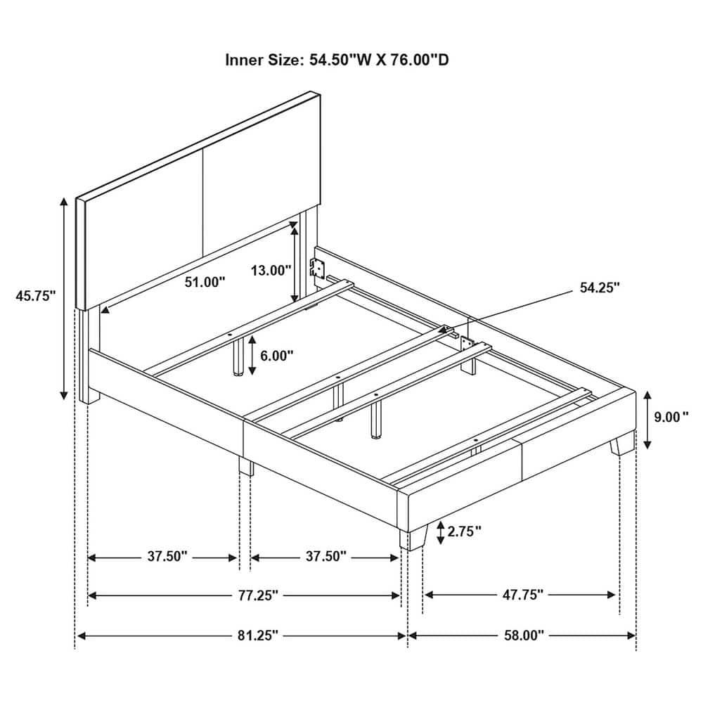 Coaster Company Dorian Upholstered Full Bed, Brown