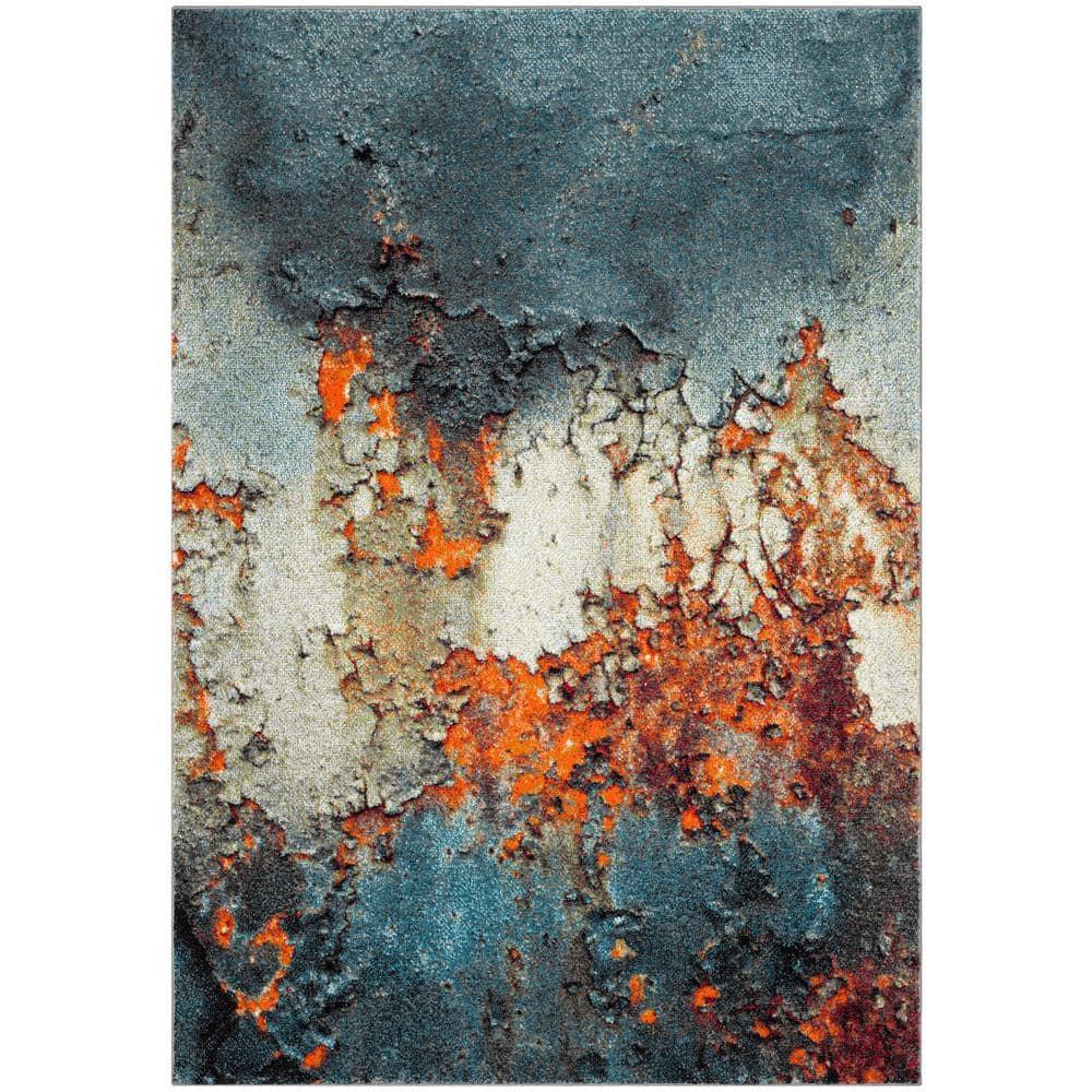 Glacier GLA125 Power Loomed Indoor Area Rug - Blue/Multi - 10'6"x14' - Safavieh