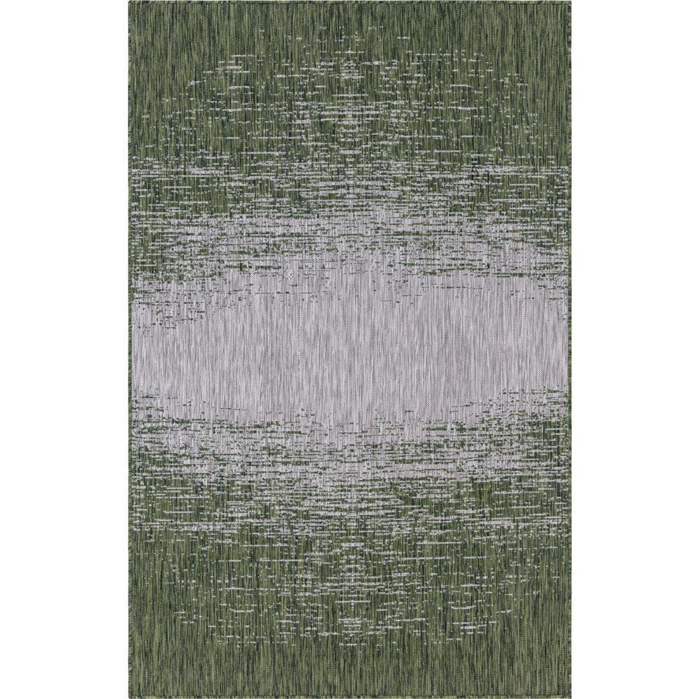 Unique Loom 9' 0 x 12' 2 Rectangle Indoor/Outdoor Modern Green Area Rug