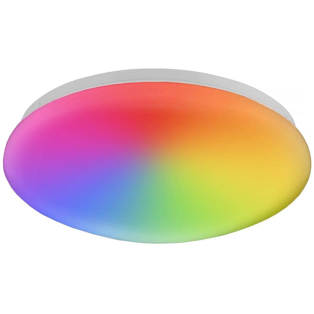 Luvoni by Maxxima 13 in. Smart WiFi LED Mushroom Light Ceiling Fixture, Dimmable, CCT 2000K-5000K, 1500 Lumens