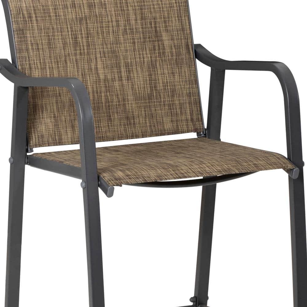 Crestlive Products Lightweight with Curved Backrest Weather-Resistant Bar Stools Set of 2, Earth