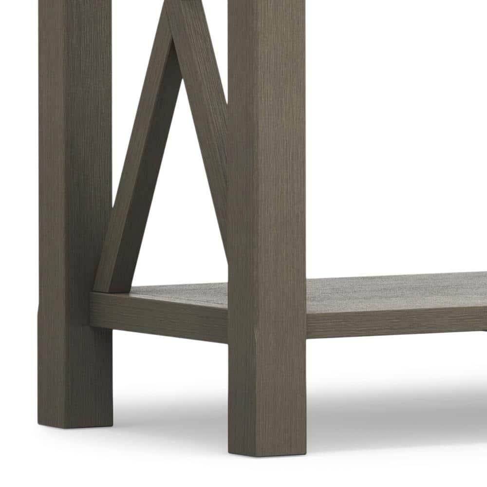 Simpli Home Kitchener 47"W Solid Wood Contemporary Storage Console Table with 2 Drawers and Bottom Storage Shelf