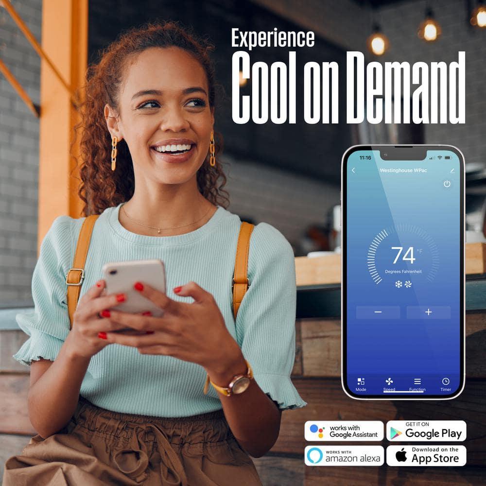 Westinghouse 14,000 BTU Portable Air Conditioner with Heat & Dehumidifier, Remote and Smart App