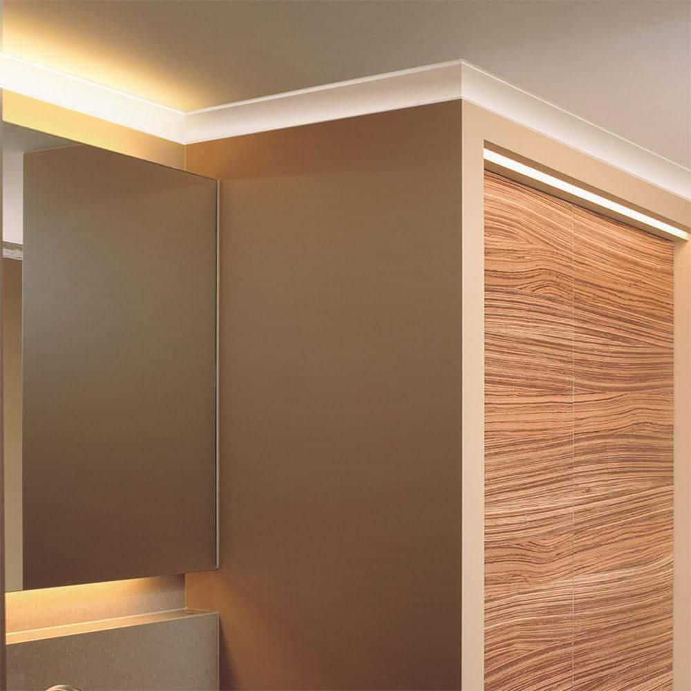 1-3/4 in x 1-3/4 in x 78-3/4 in Primed White Plain Polystyrene Crown Moulding (Set of 6)