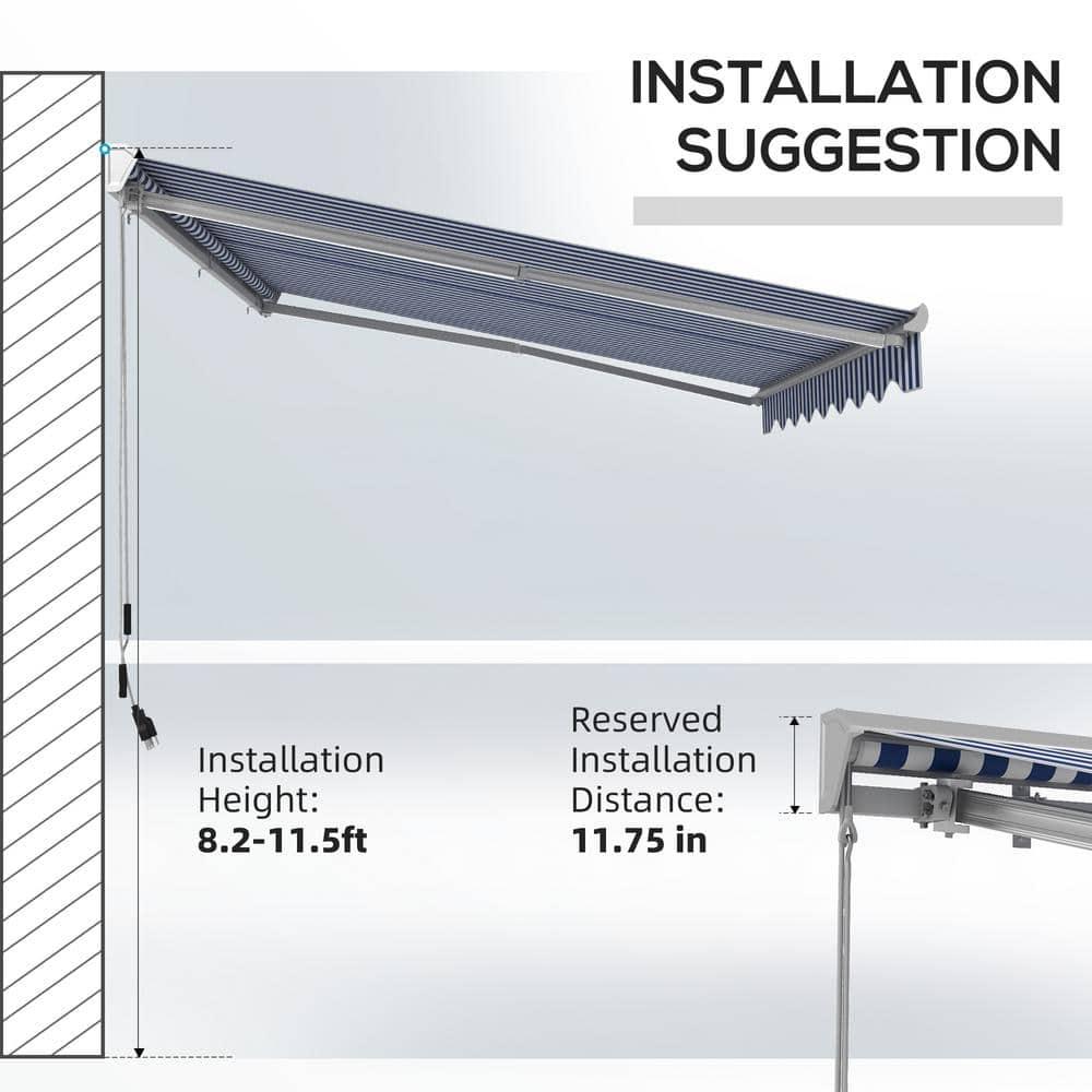 Outsunny Polyester Cover Retractable Patio Awning