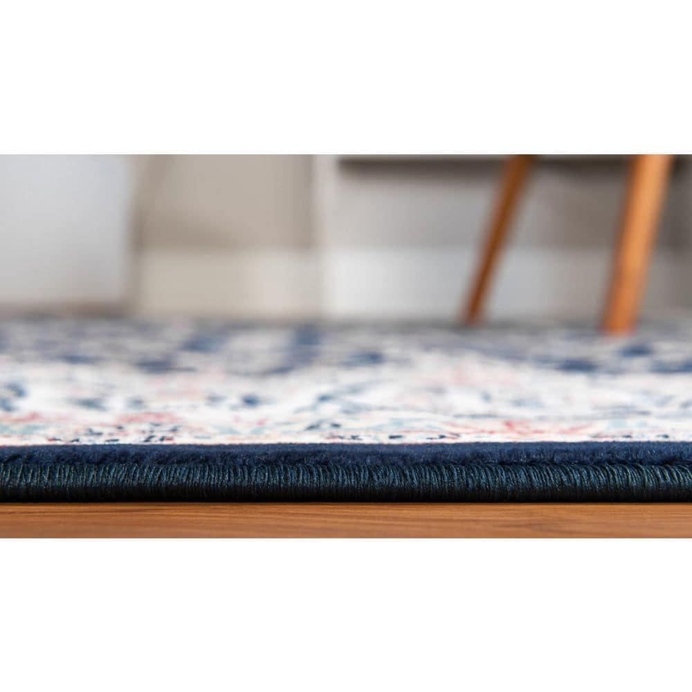 Unique Loom Narenj Collection Area Rug - Leeds (8'  x 10' Rectangle Navy Blue/Beige)