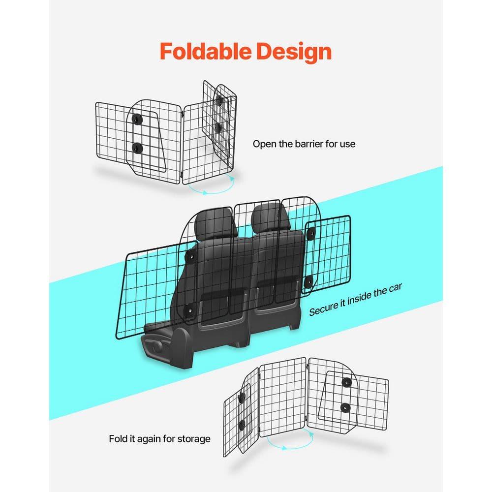 Dog Car Barrier, Adjustable Car Divider for Trunk Cargo Area, Universal-Fit Back Seat Wire Mesh barrier, Furniture Cover
