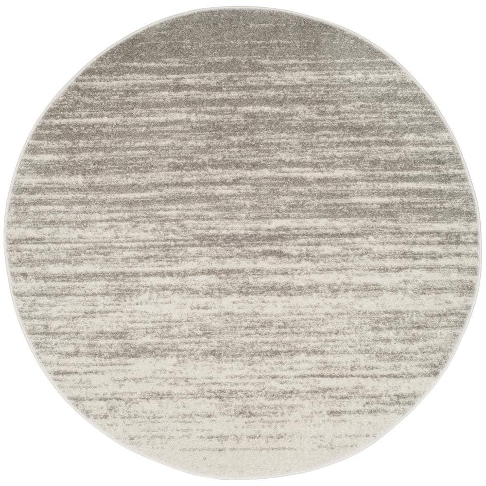 Adirondack ADR113 Machine Made Indoor Area Rug - Light Grey/Grey - 6' Round - Safavieh