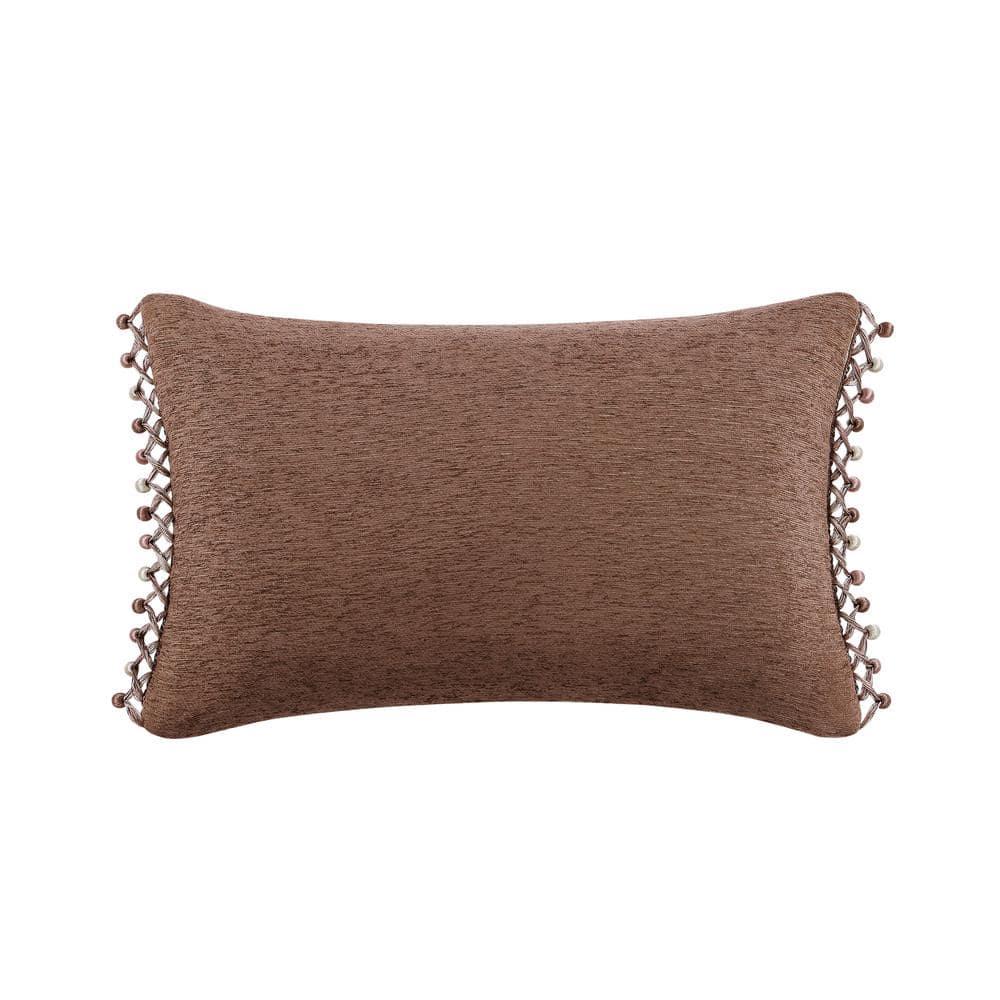 Terracotta Jacquard Boudoir Decorative Throw Pillow with Tassels