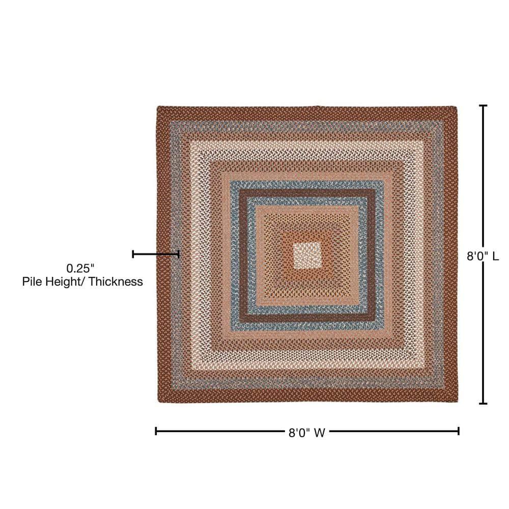 Braided BRD313 Hand Woven Area Rug - Brown/Multi - 8'x8' - Safavieh.