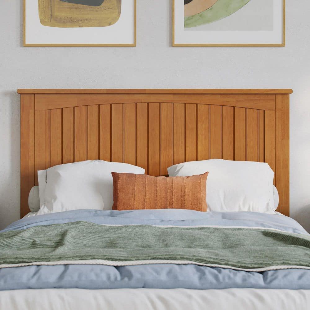 AFI Naples Full Solid Wood Low Profile Platform Bed with Matching Footboard, Light Toffee