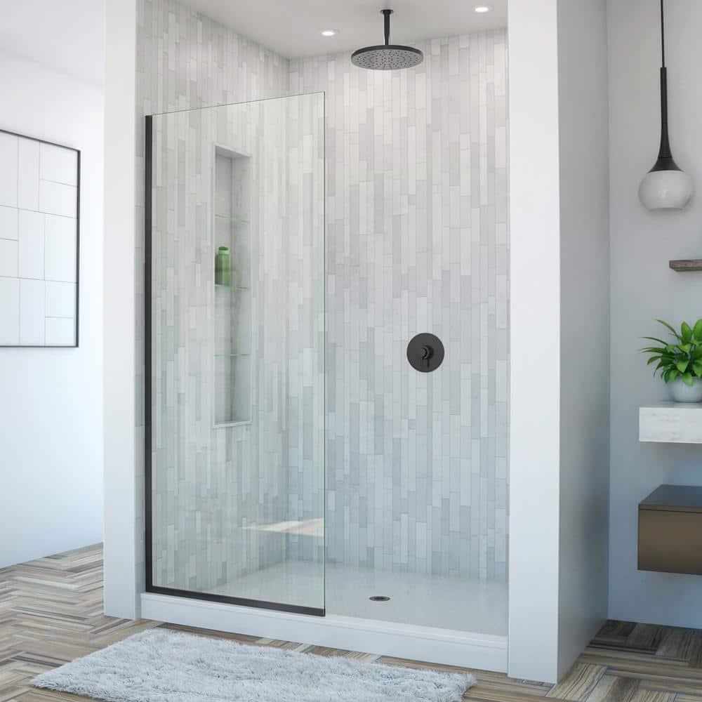 Linea 34" W x 72" H Frameless Fixed Glass Panel
