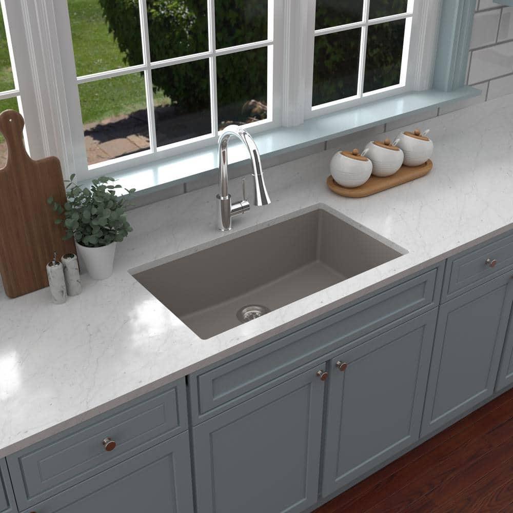 Karran Quartz 32-1/4'' X 19-1/4'' Large Single Bowl Undermount Kitchen Sink
