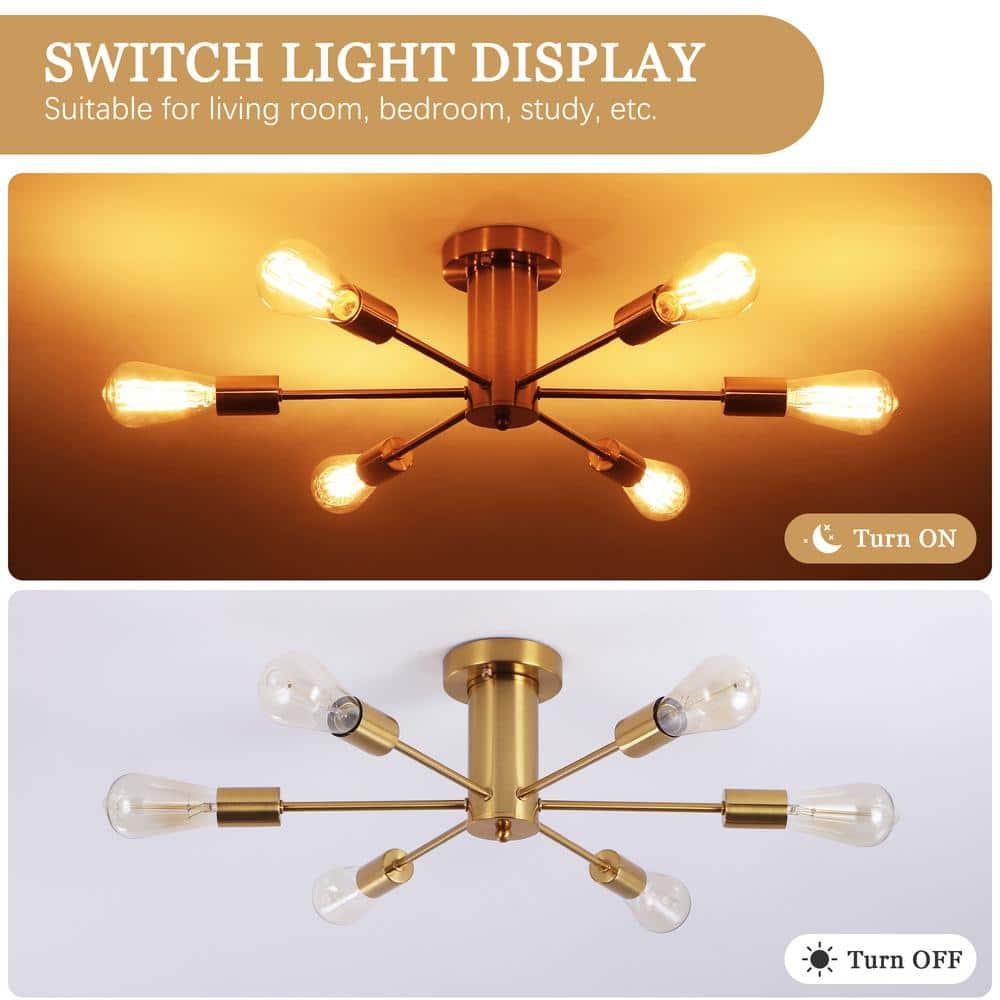 Sevin 6 - Light 25.2'' Sputnik Cylinder Flush Mount
