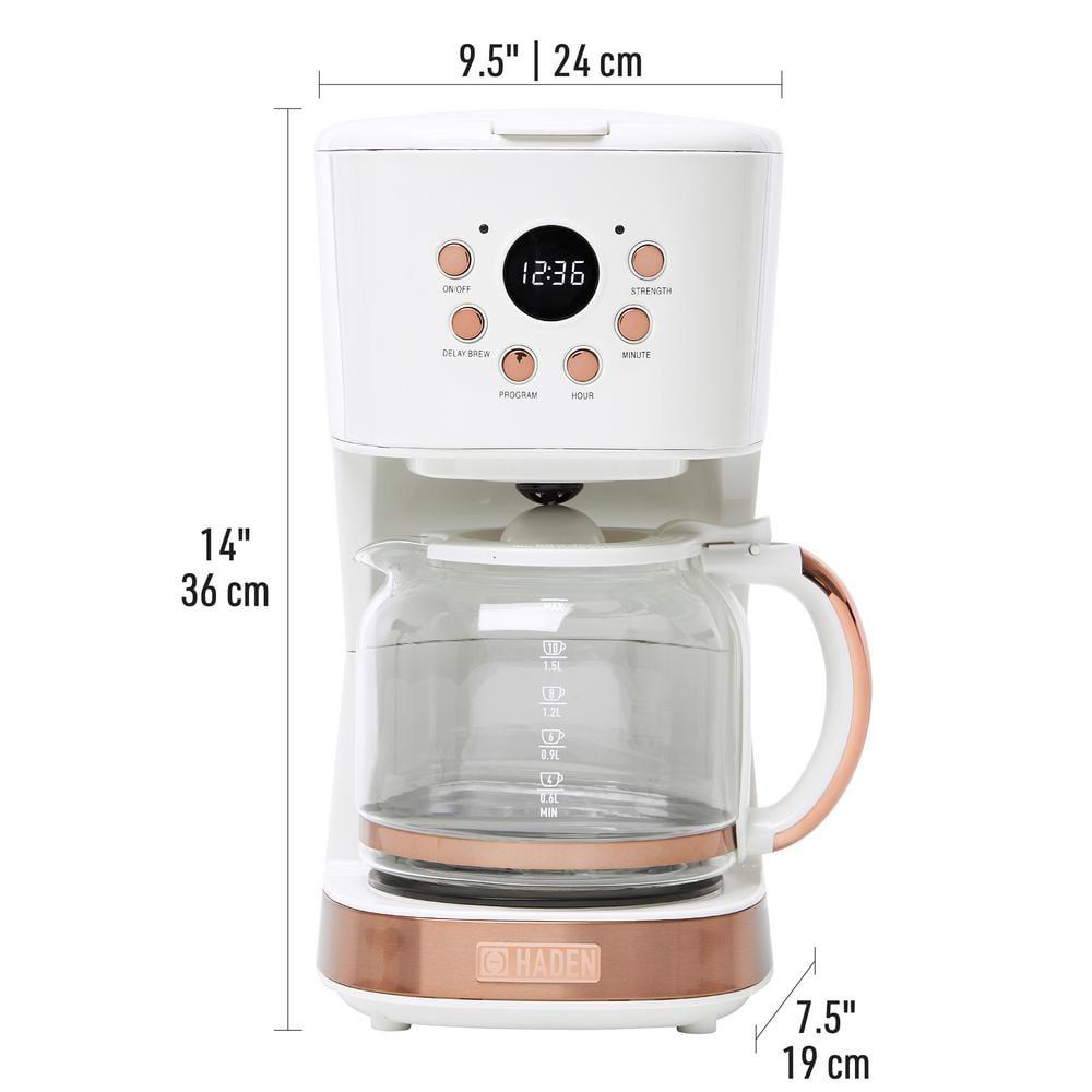 HADEN Heritage Ivory and Copper 12-Cup Programmable Coffee Maker